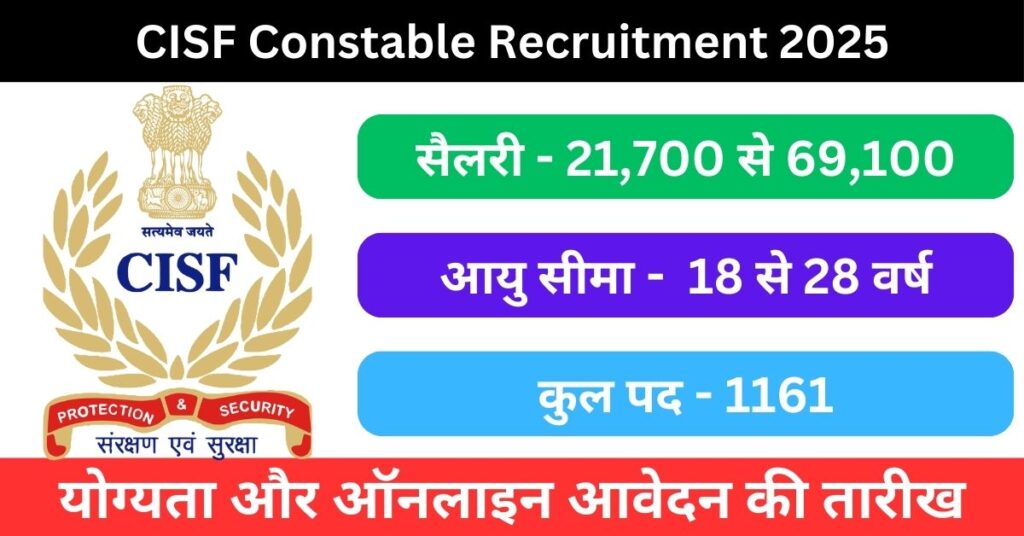 CISF Constable Recruitment 2025